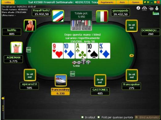 Sisal poker room